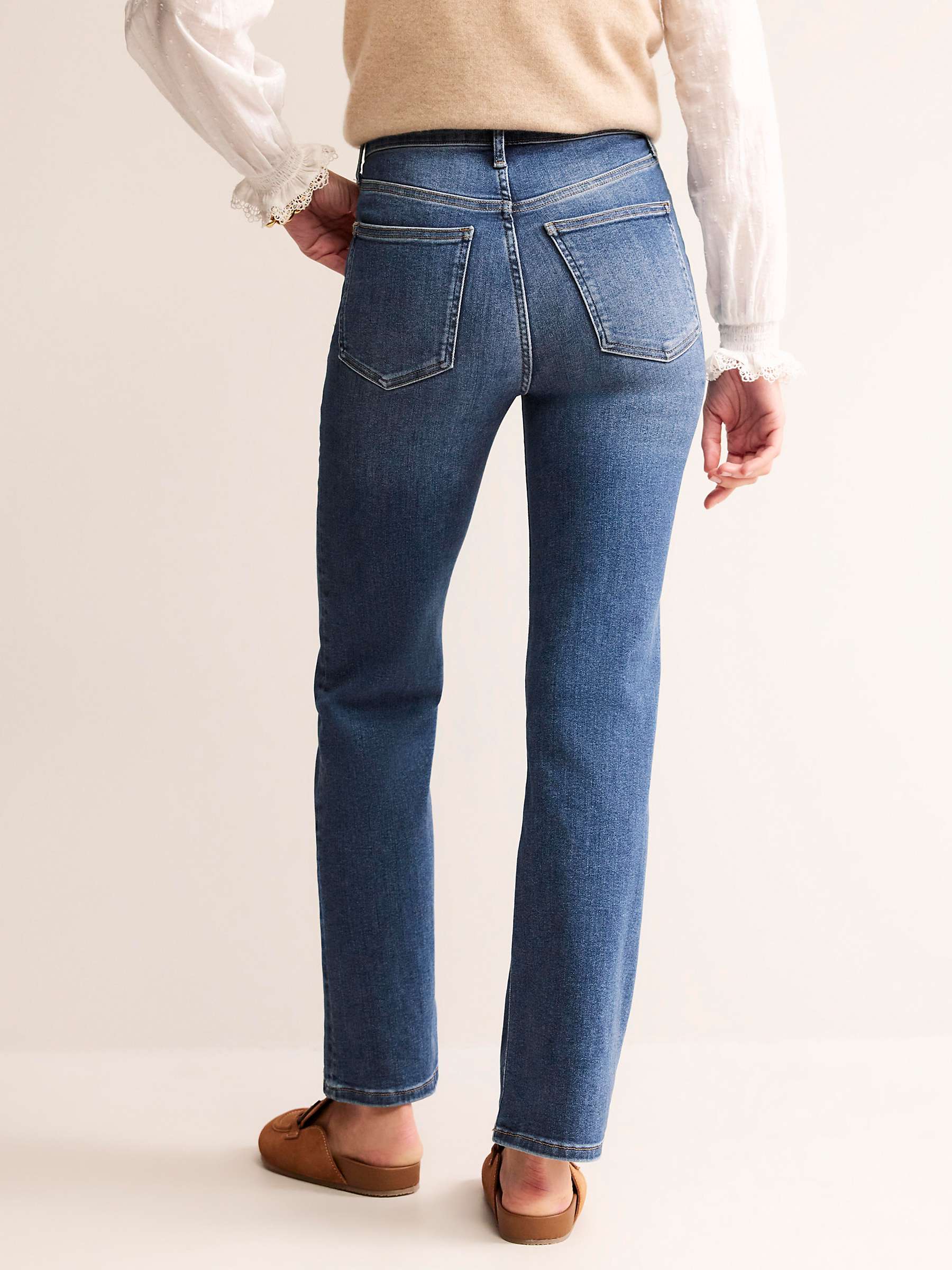Boden High Rise Power Stretch Straight Cut Jeans, Mid Vintage at John ...