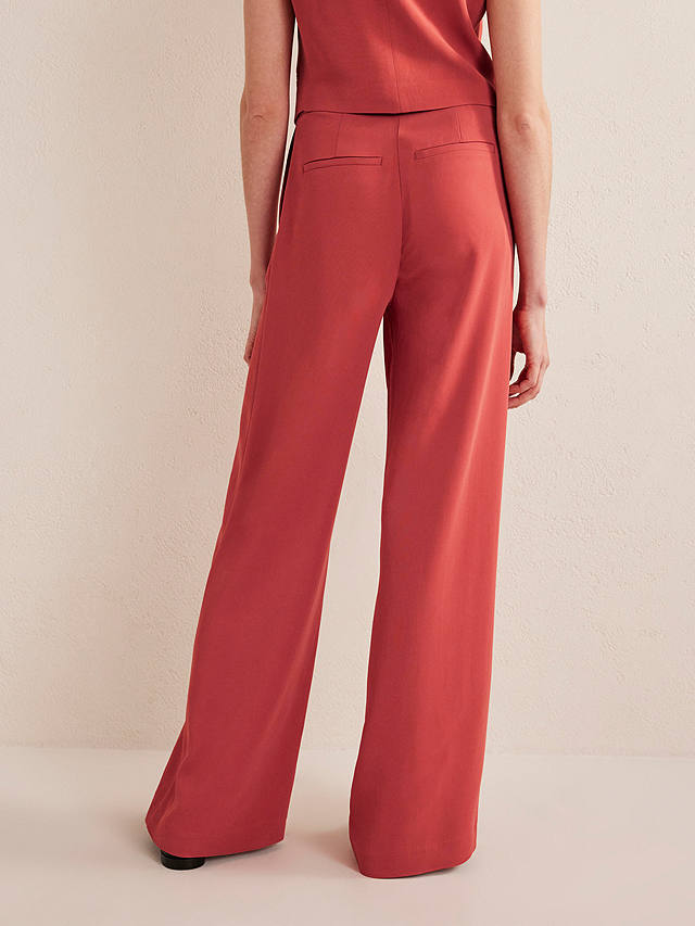 Boden Clean Wide Leg Trousers, Red