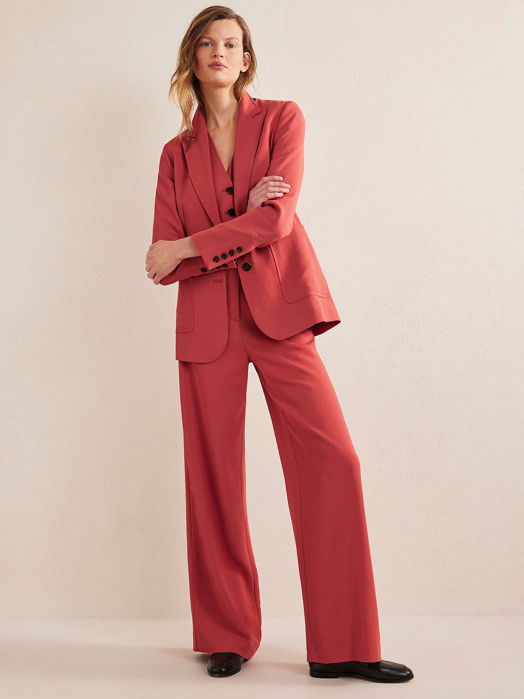 Buy Boden Clean Wide Leg Trousers, Red Online at johnlewis.com