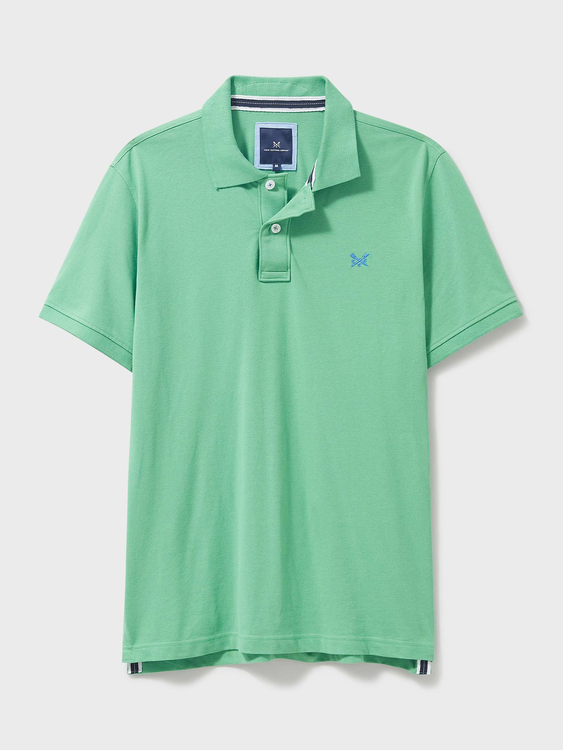 Crew Clothing Classic Pique Polo Shirt, Green at John Lewis & Partners