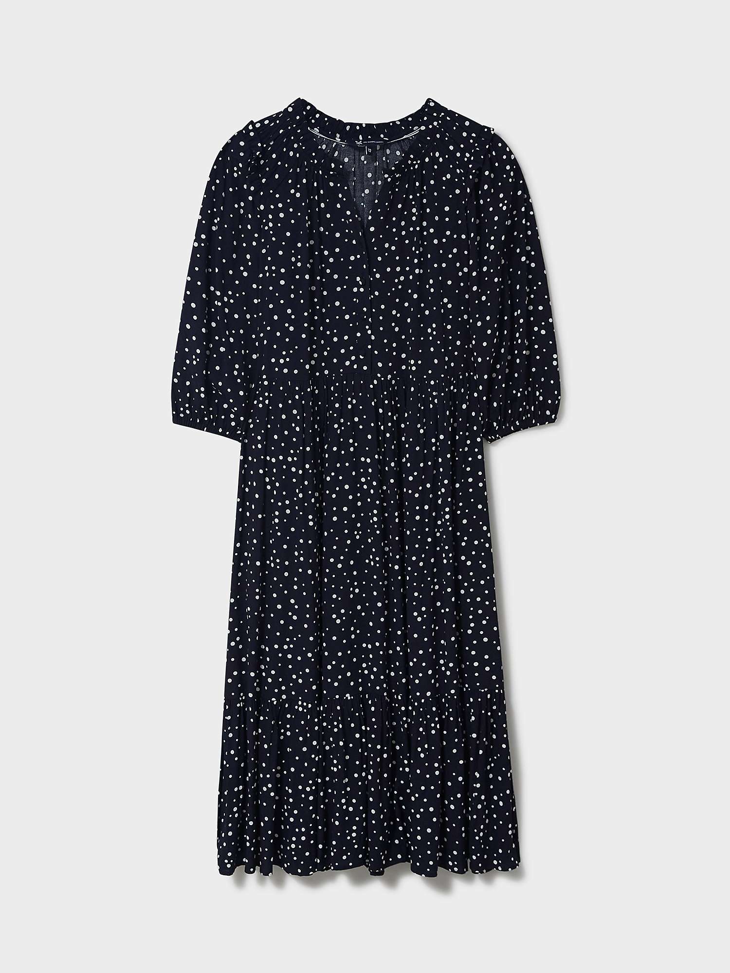 Buy Crew Clothing Annabel Spot Print Midi Dress, Dark Blue Online at johnlewis.com