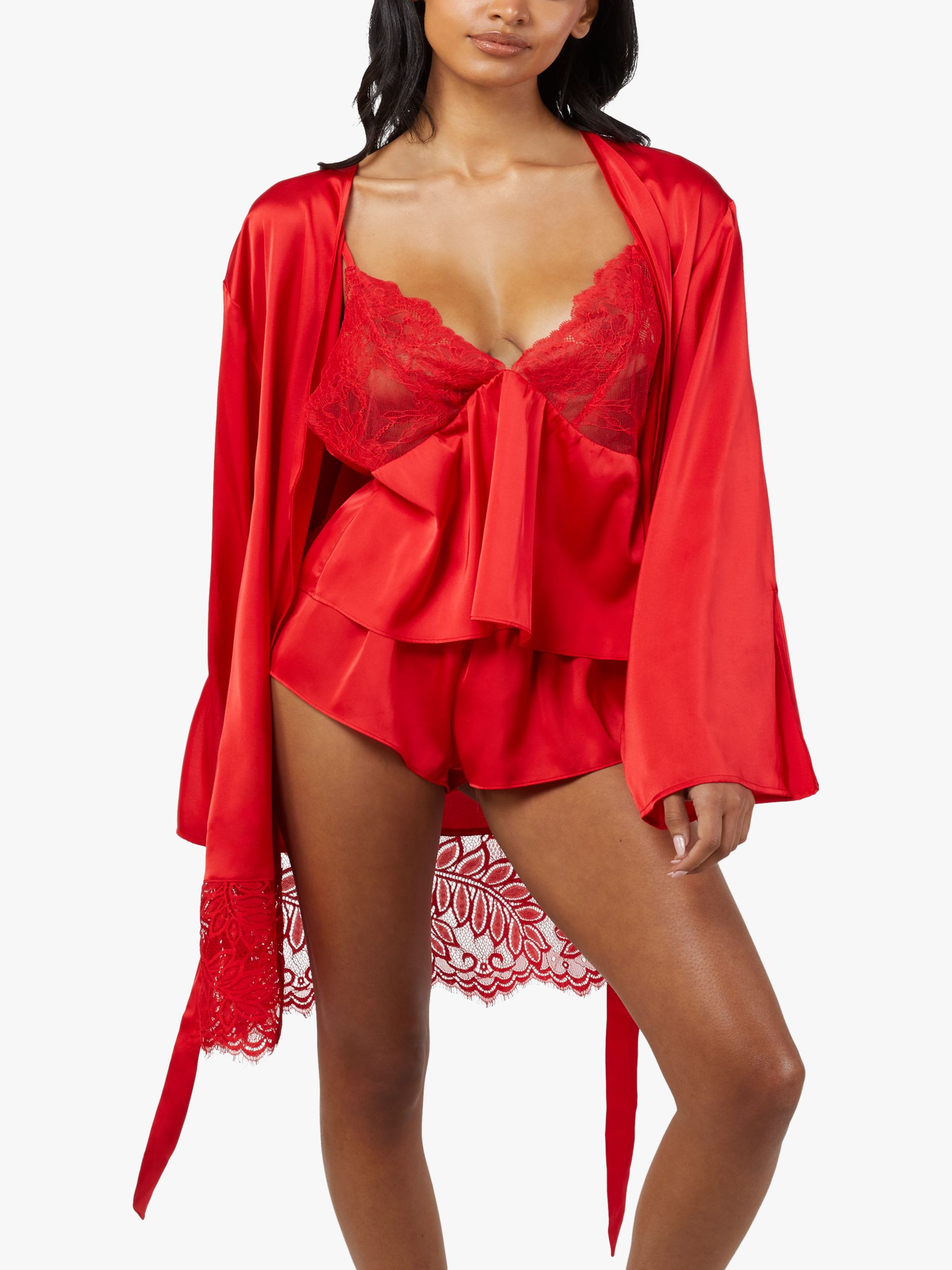 Buy Wolf & Whistle Rosie Satin and Lace Robe Online at johnlewis.com