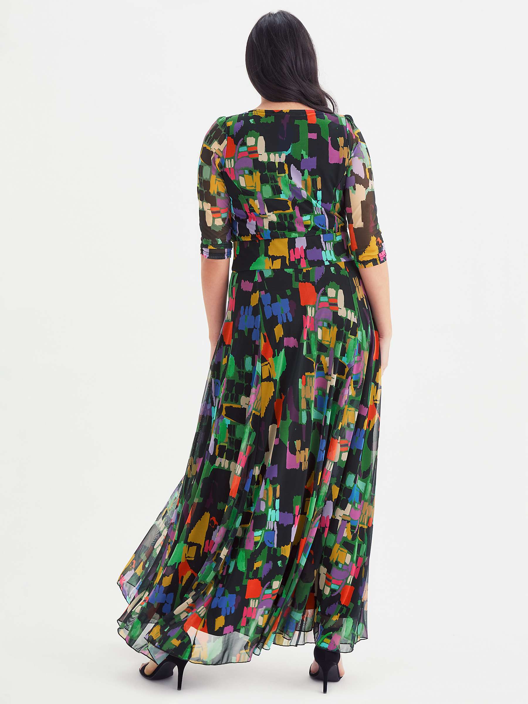Buy Scarlett & Jo Elizabeth Geometric Mesh Maxi Dress, Black/Multi Online at johnlewis.com