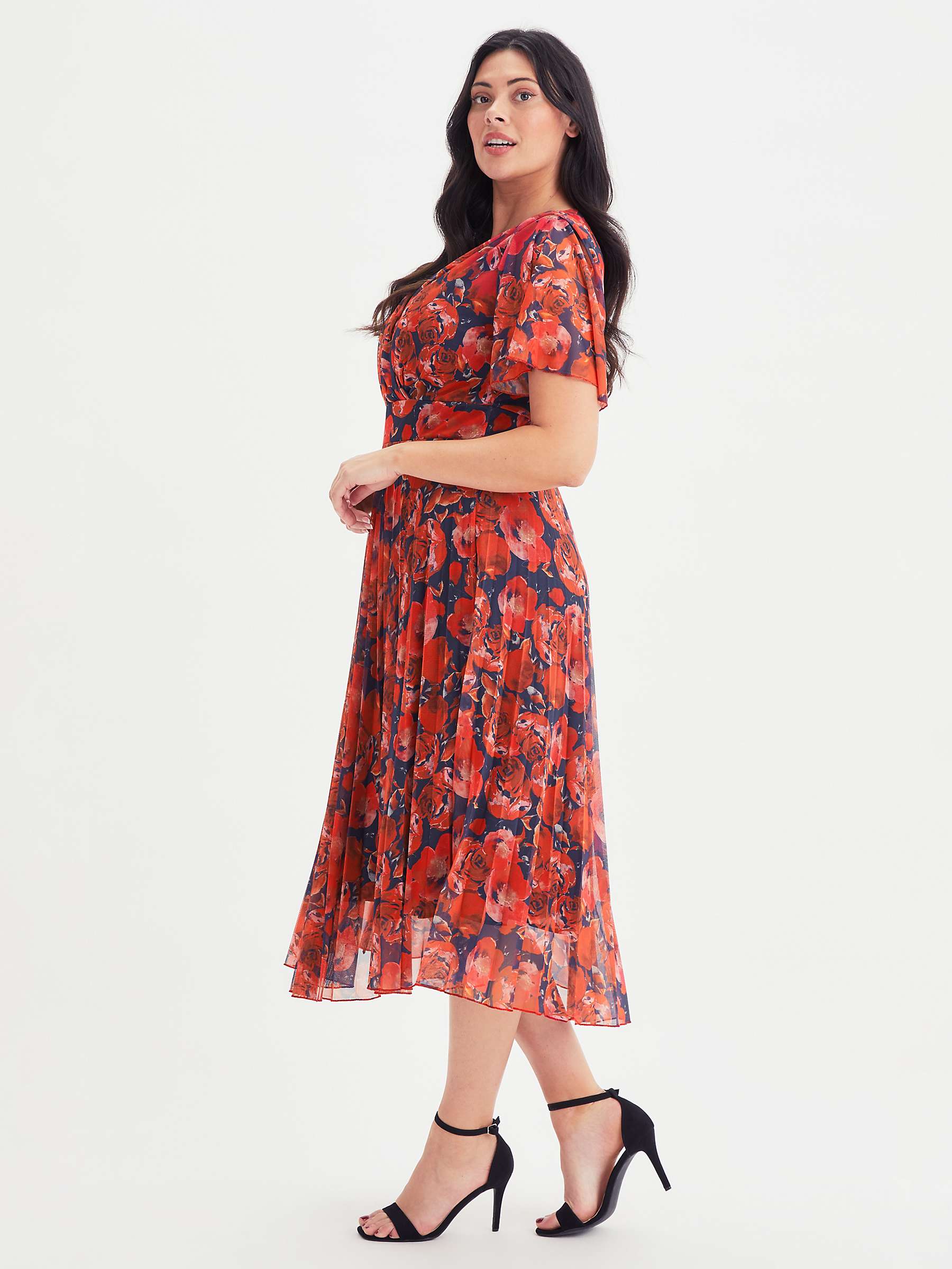 Buy Scarlett & Jo Pleated Skirt Dress, Red/Multi Online at johnlewis.com