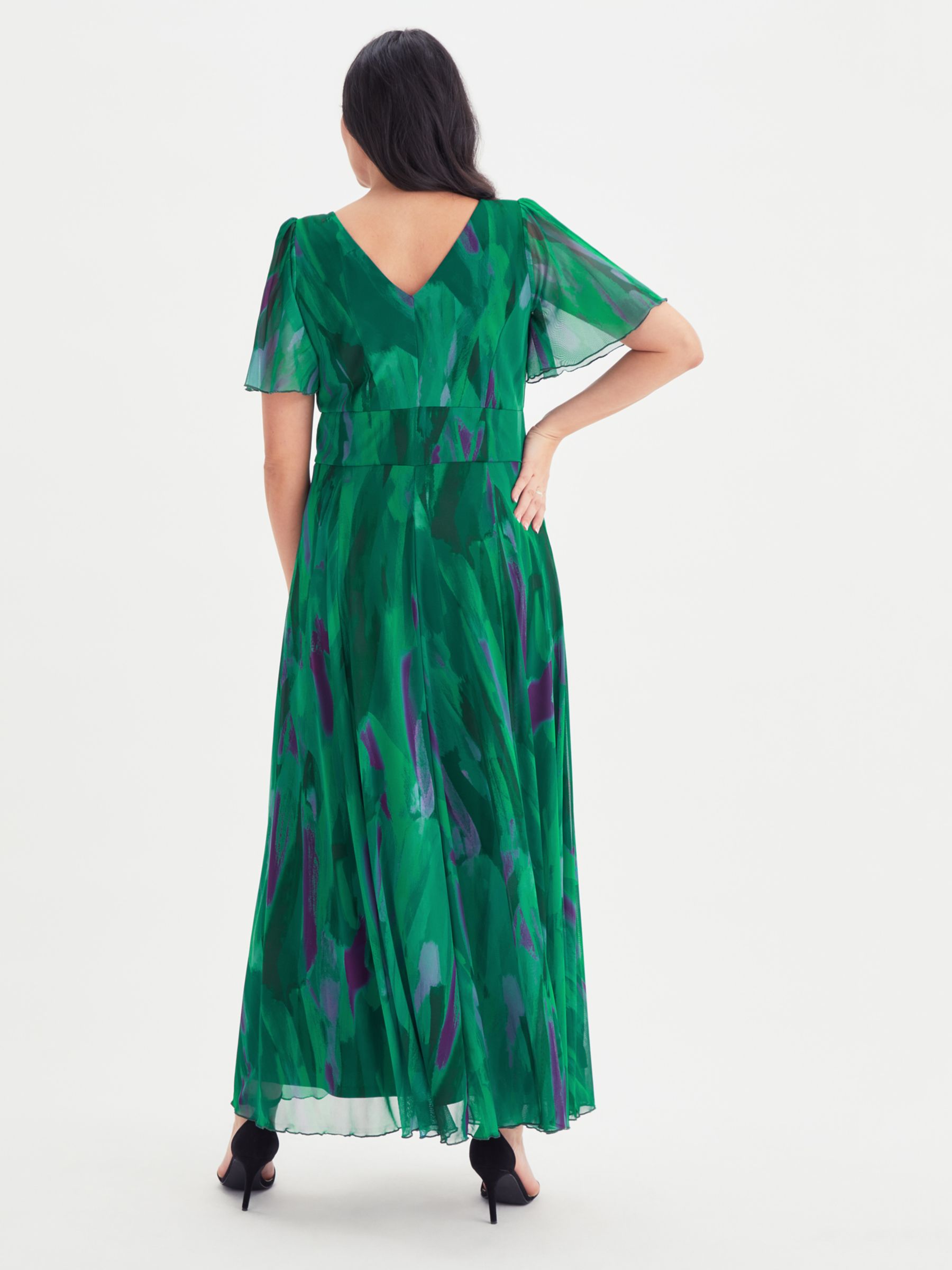 Buy Scarlett & Jo Isabelle Abstract Print Maxi Dress, Green Brush Online at johnlewis.com