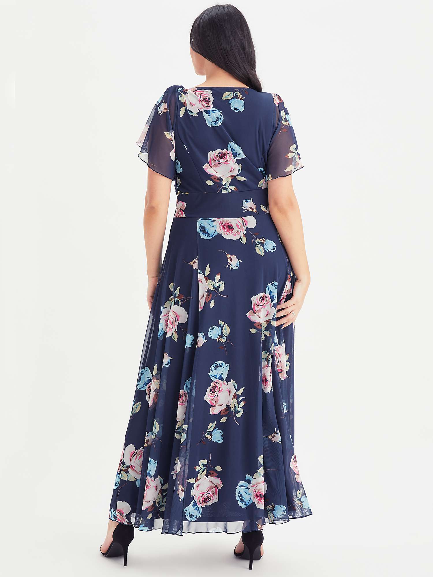 Buy Scarlett & Jo Kemi Floral Maxi Dress, Navy Blue Pink Online at johnlewis.com