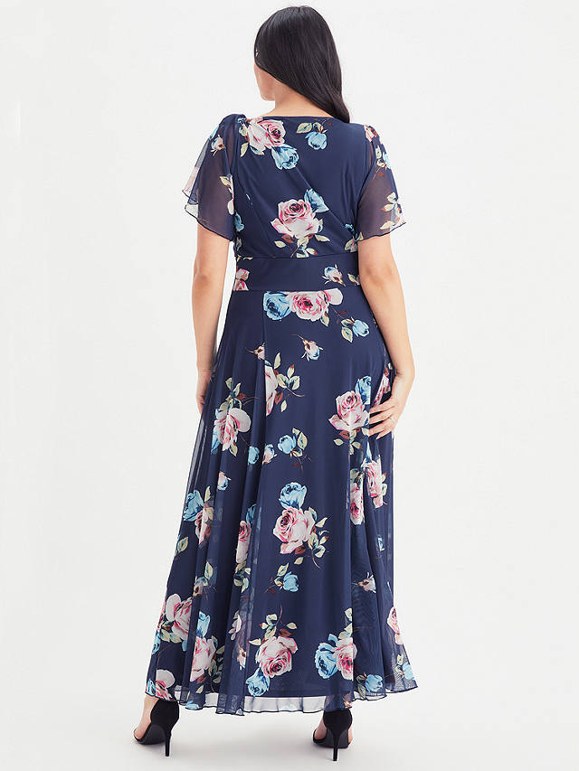 Scarlett & Jo Kemi Floral Maxi Dress, Navy Blue Pink