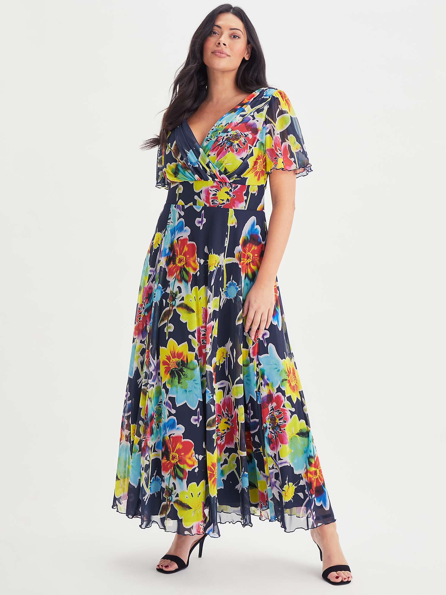 Buy Scarlett & Jo Isabelle Bright Floral Maxi Dress, Blue/Multi Online at johnlewis.com
