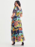 Scarlett & Jo Isabelle Bright Floral Maxi Dress, Blue/Multi