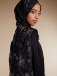 Aab Midnight Flora Hijab, Black/Multi