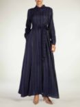 Aab Herringbone Weave Maxi Dress, Navy Multi