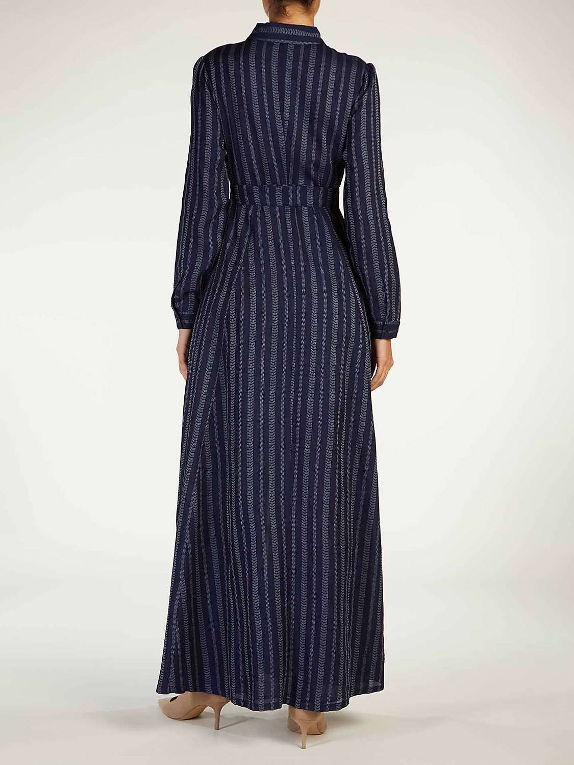 Buy Aab Herringbone Weave Maxi Dress, Navy Multi Online at johnlewis.com