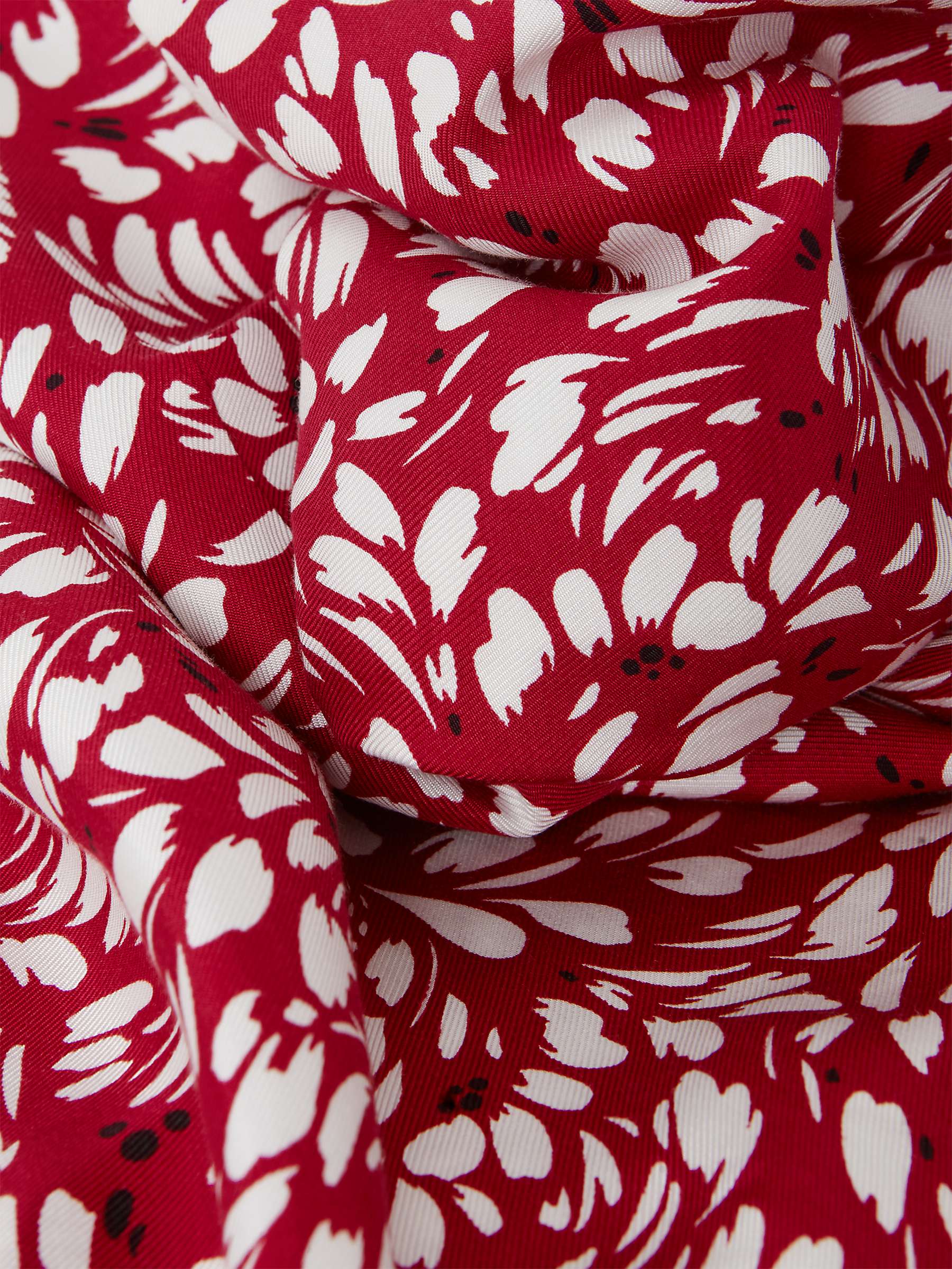 Hobbs Marciella Leaf Print Mini Tunic Dress, Cranberry/Multi at John ...