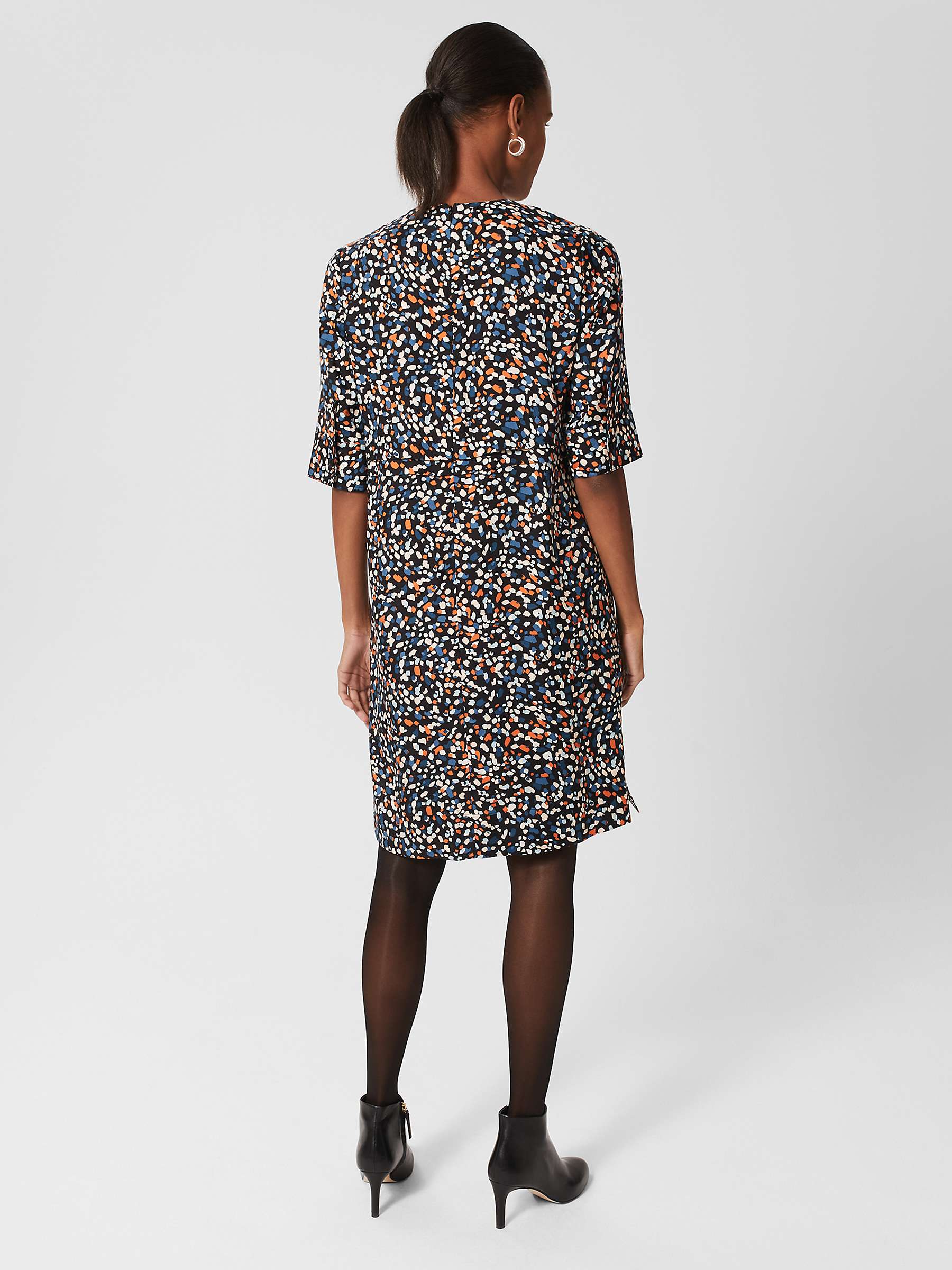 Buy Hobbs Iza Abstract Print Tunic Dress, Black/Multi Online at johnlewis.com
