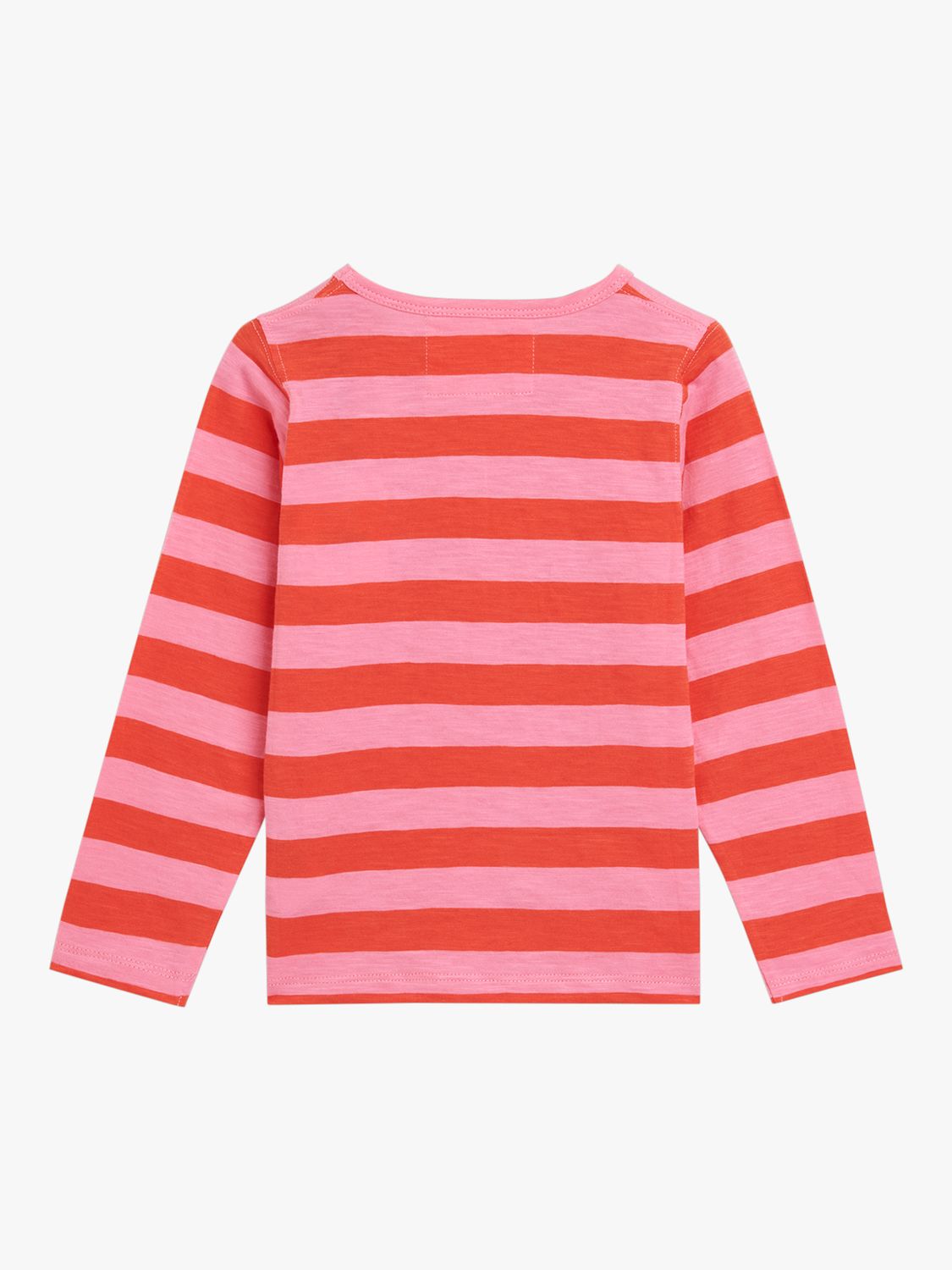 Whistles Kids' Cotton Stripe Long Sleeve Top, Pink, 3-4 years