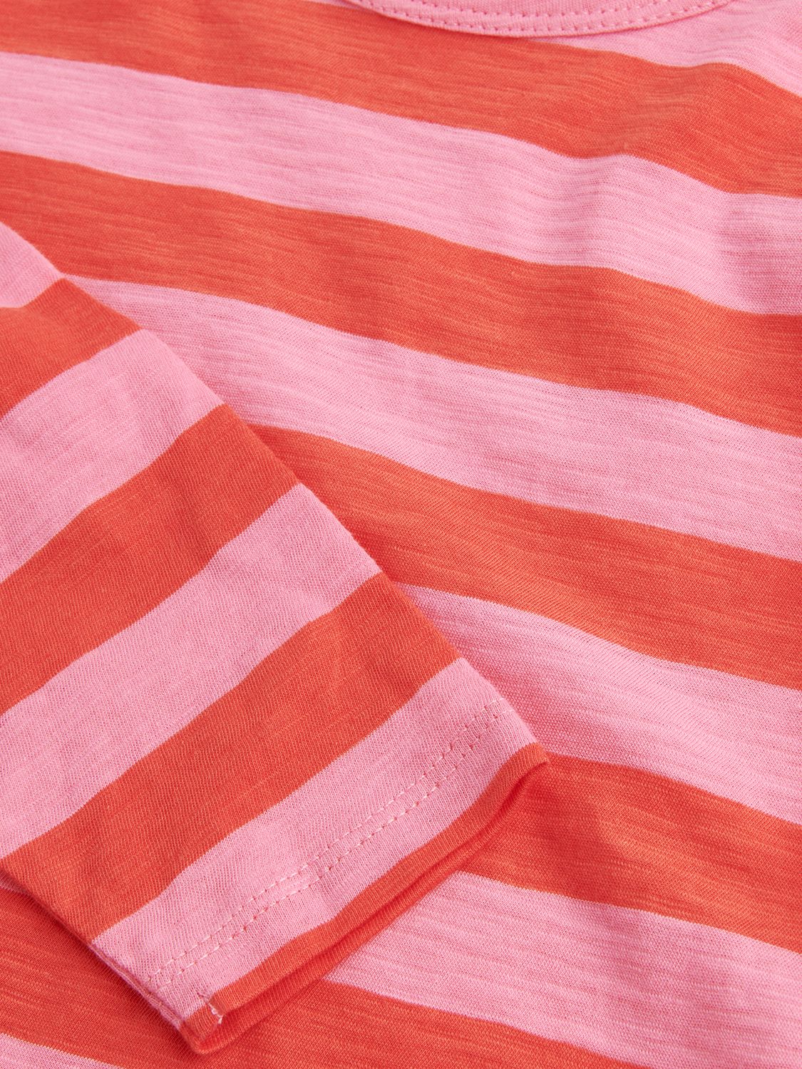 Whistles Kids' Cotton Stripe Long Sleeve Top, Pink, 3-4 years