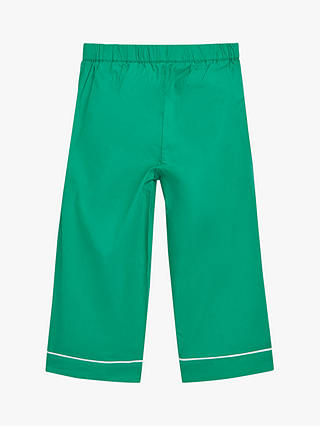 Whistles Kids' Contrast Piping Cotton Pyjama Set, Green