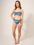 White Stuff Belle High Leg Bikini Bottoms, Blue Multi, Blue Multi