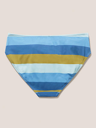 White Stuff Belle High Leg Bikini Bottoms, Blue Multi