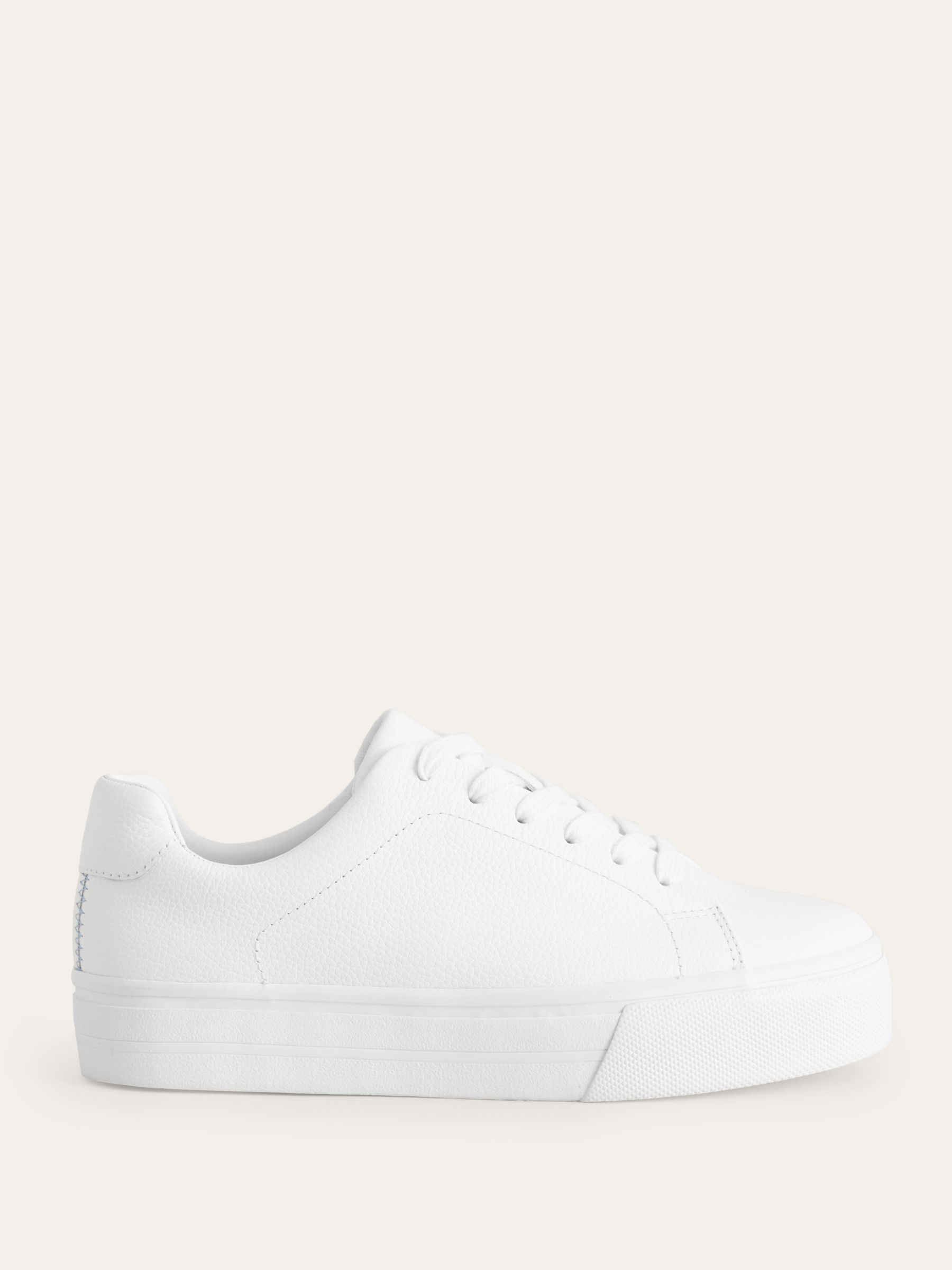 Boden Leather Flatform Trainers, White