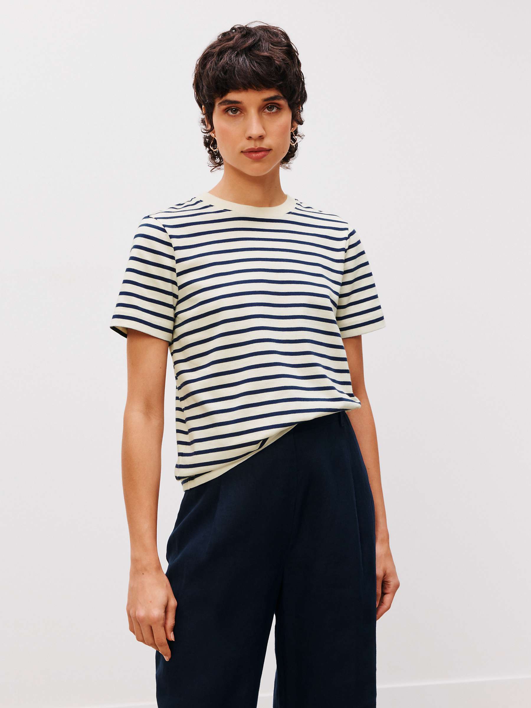 Buy John Lewis Premium Cotton Stripe Short Sleeve T-Shirt Online at johnlewis.com
