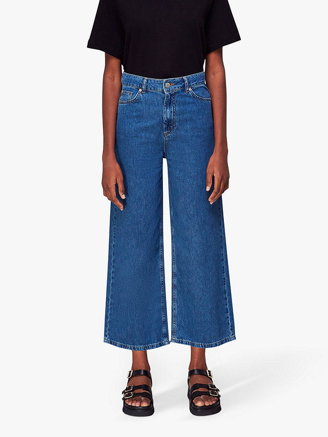 Whistles Wide Leg Cropped Jeans, Denim