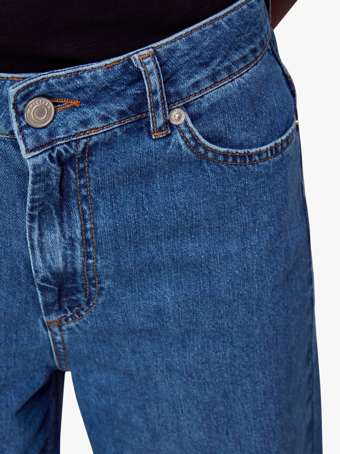 Whistles Wide Leg Cropped Jeans, Denim at John Lewis & Partners