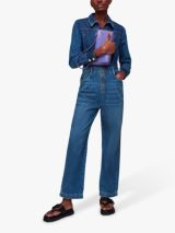 Whistles Elliot Patchwork Denim Boilersuit, Dark Blue