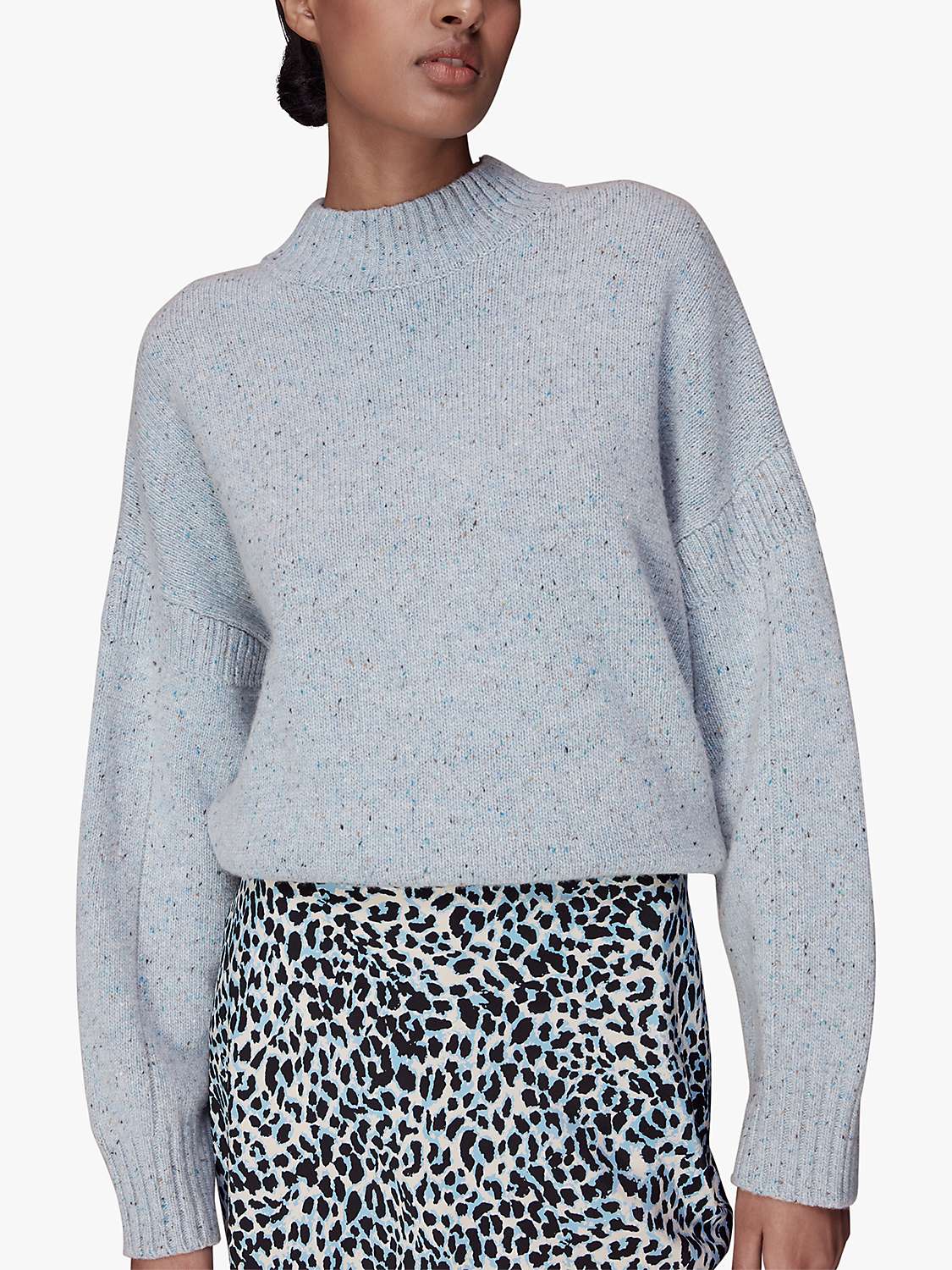 Buy Whistles Abstract Cheetah Silk Slip Skirt, Blue/Multi Online at johnlewis.com