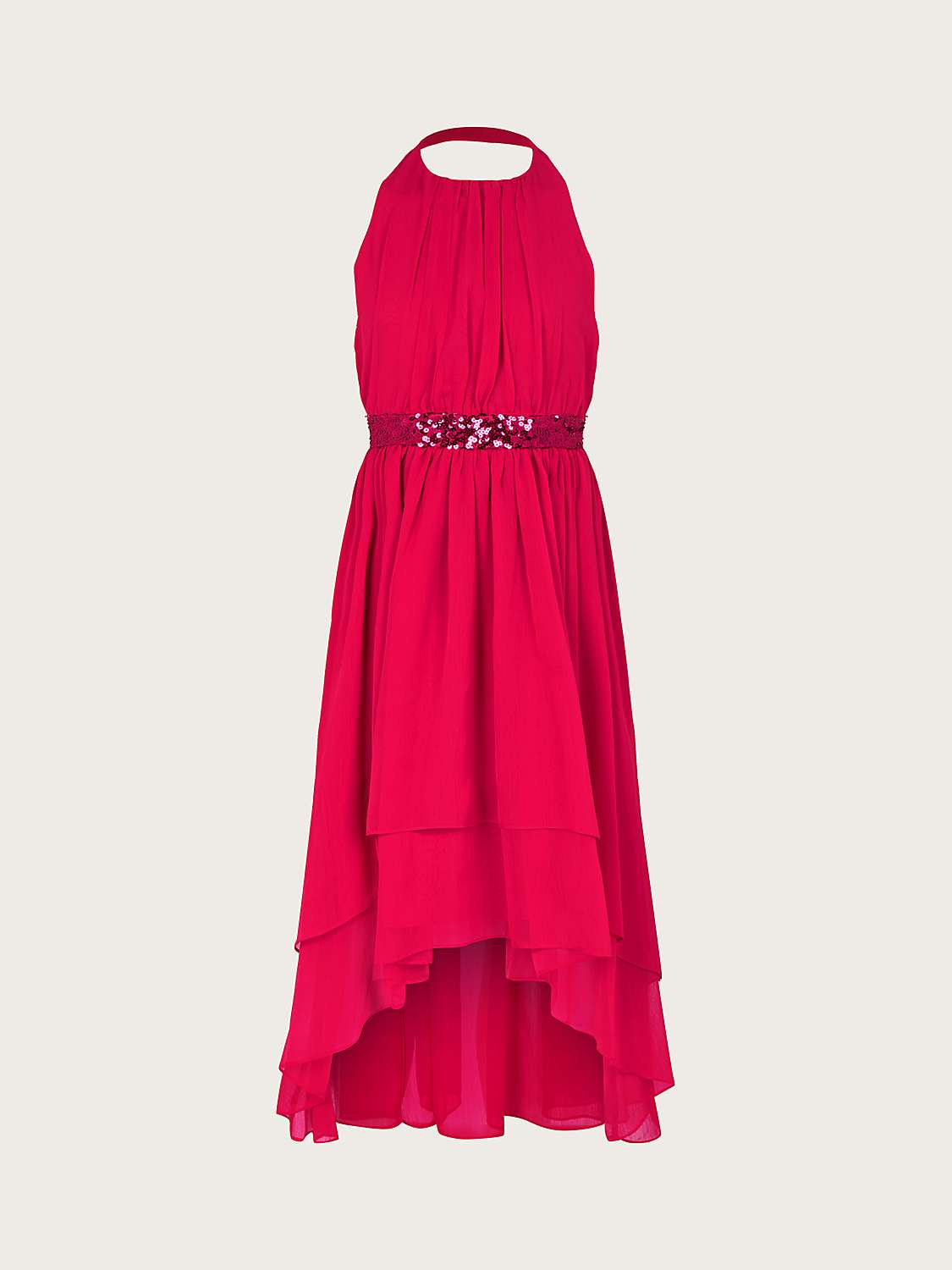 Buy Monsoon Kid's Hayley Halter Prom Dress, Red Online at johnlewis.com