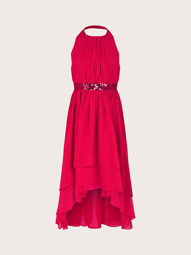 Monsoon Kid's Hayley Halter Prom Dress, Red