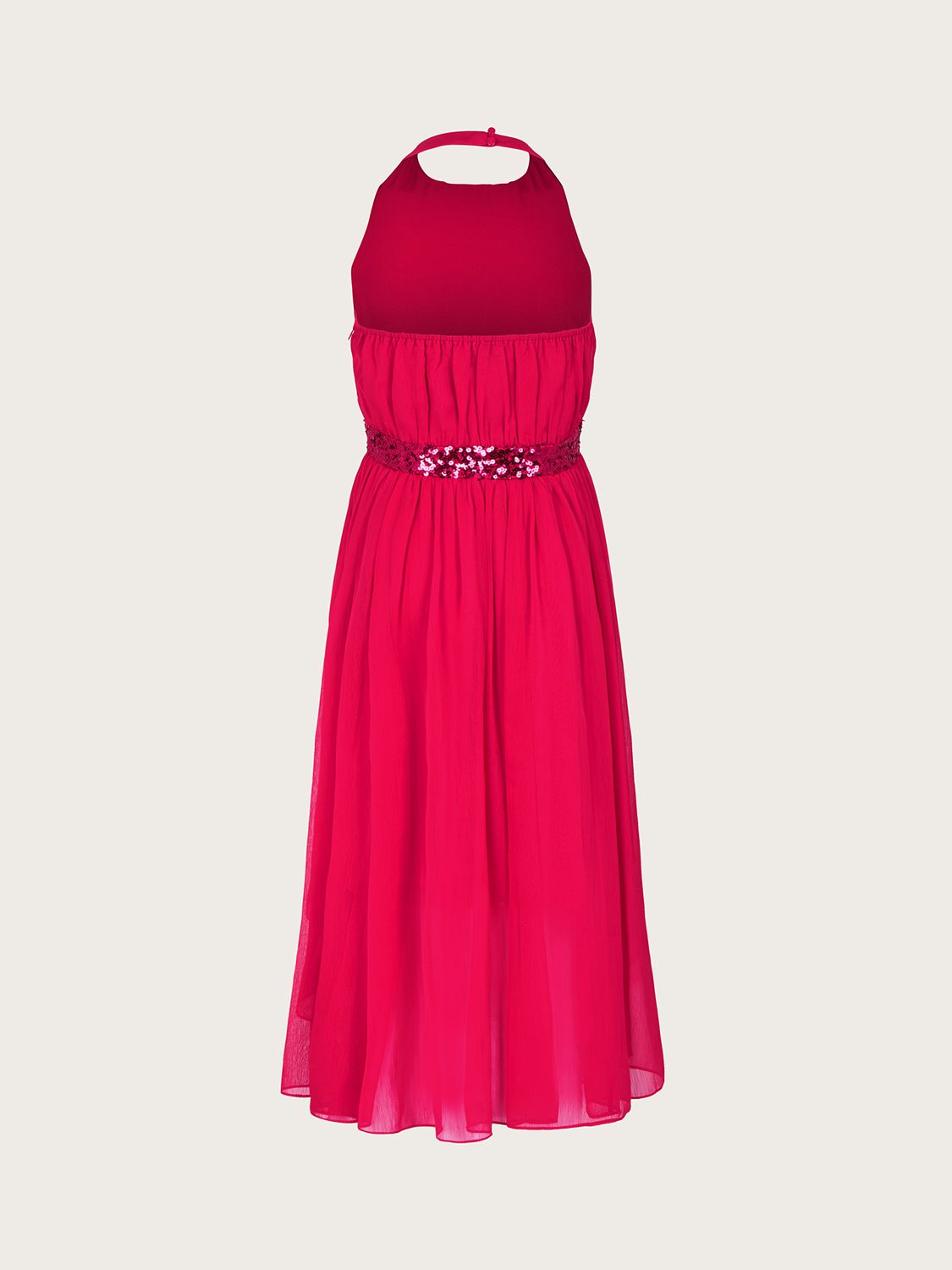 Buy Monsoon Kid's Hayley Halter Prom Dress, Red Online at johnlewis.com