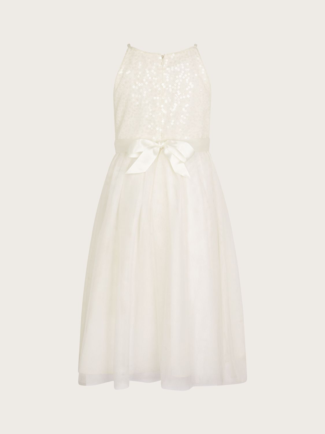 Buy Monsoon Kids' Truth Sequin Rosette Detail Maxi Dress, Ivory Online at johnlewis.com