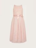 Monsoon Truth Sequin Bow Detail Maxi Dress, Pink