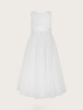 Monsoon Kids' Alice Lace Tulle Maxi Dress, White