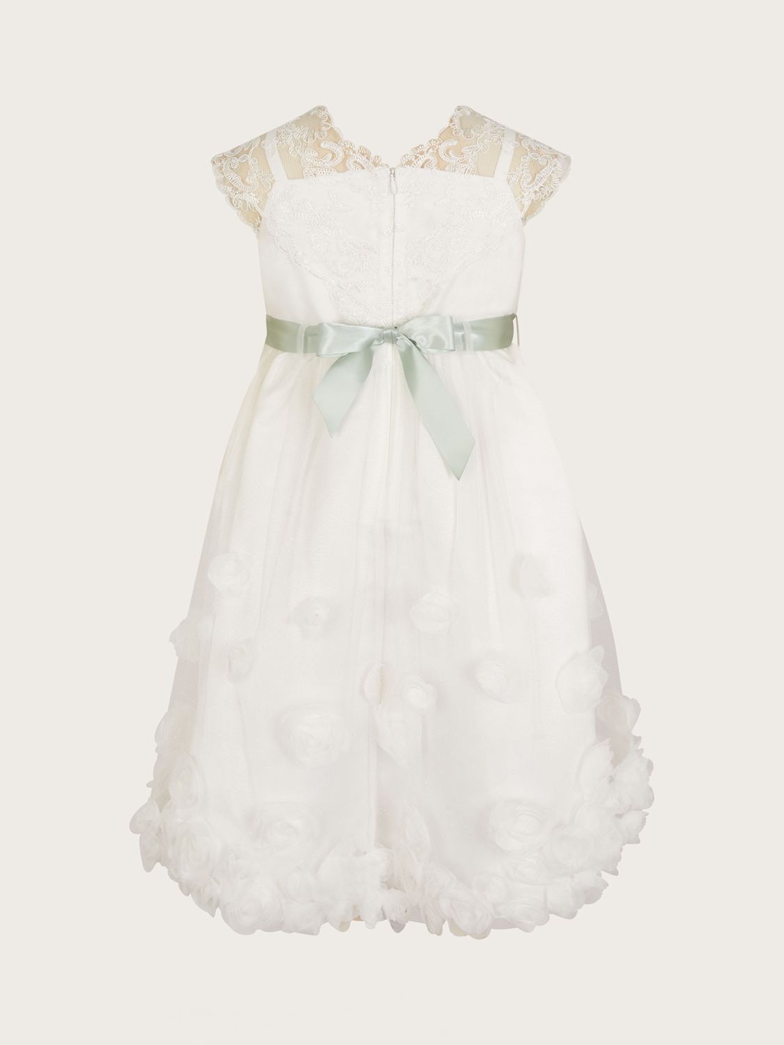 Buy Monsoon Kids' Margot Lace 3D Roses Dress, Ivory Online at johnlewis.com