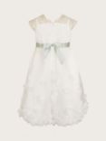 Monsoon Kids' Margot Lace 3D Roses Dress, Ivory