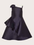 Monsoon Kids' Bonnie Bow One Shoulder Dress, Navy