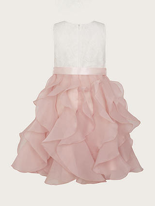 Monsoon Kids' Lace Ruffle Dress, Pink
