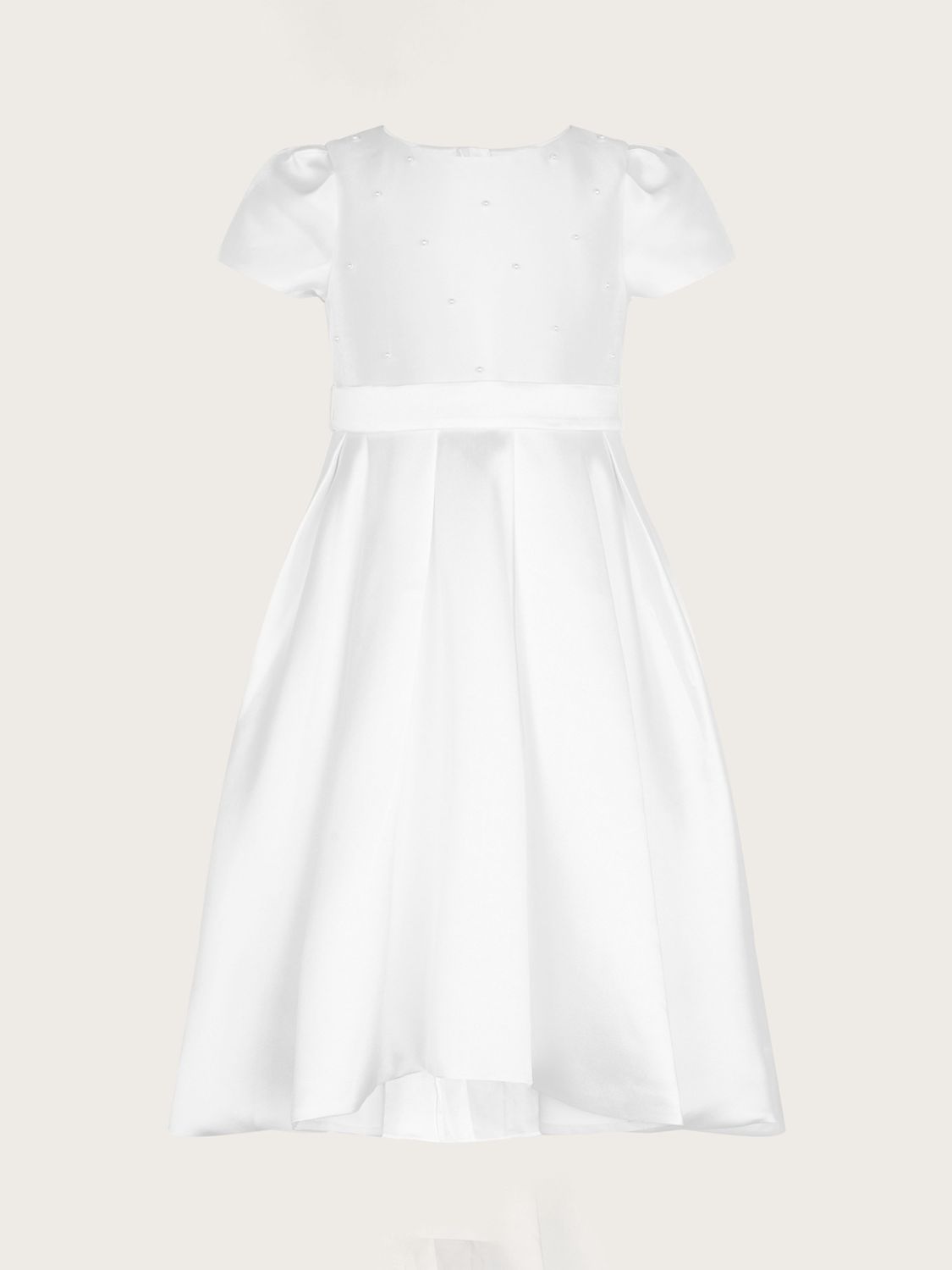 Monsoon Kids' Henrietta Pearl Communion Dress, White, 3 years