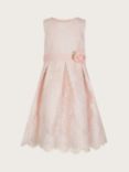 Monsoon Kids' Lola Floral Lace Dress, Pale Pink