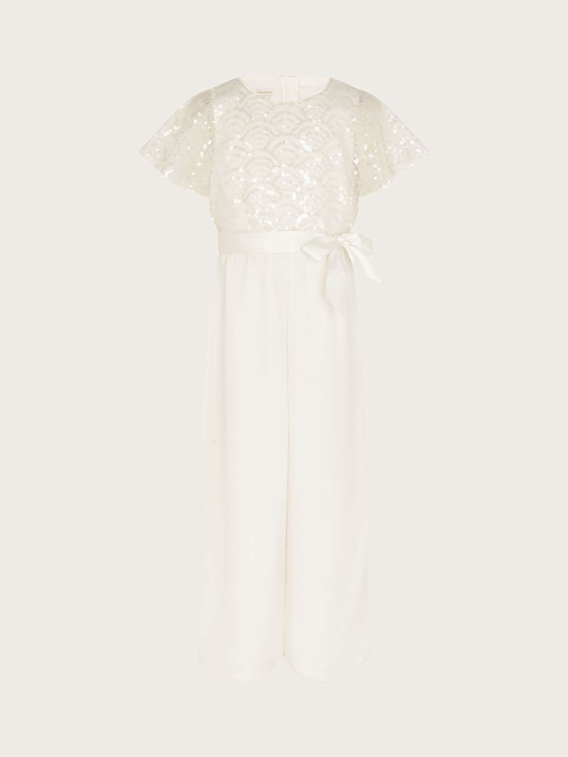 Buy Monsoon Kids' Truth Deco Cape Sleeve Jumpsuit, Ivory Online at johnlewis.com