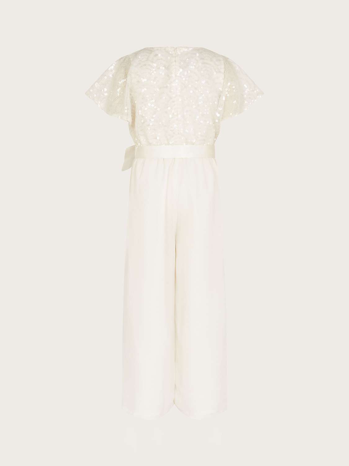 Buy Monsoon Kids' Truth Deco Cape Sleeve Jumpsuit, Ivory Online at johnlewis.com