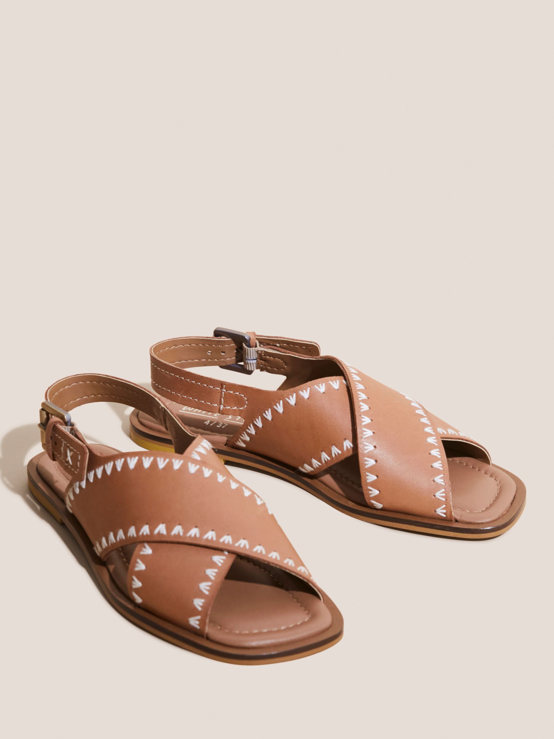 Buy White Stuff Craft Leather Sandals, Tan Online at johnlewis.com
