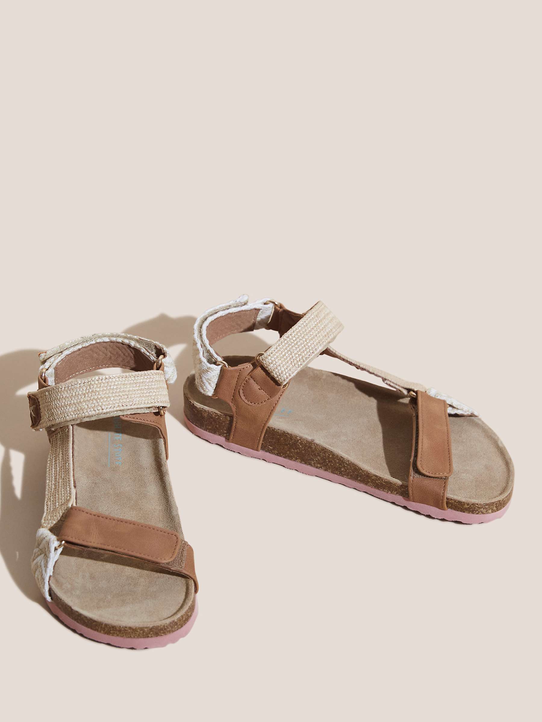 Buy White Stuff Trek Footbed Sandals, Tan/Multi Online at johnlewis.com