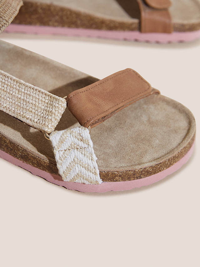 White Stuff Trek Footbed Sandals, Tan/Multi