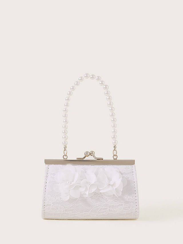 Monsoon Kids' Floral Lace Bridesmaid Bag, Ivory