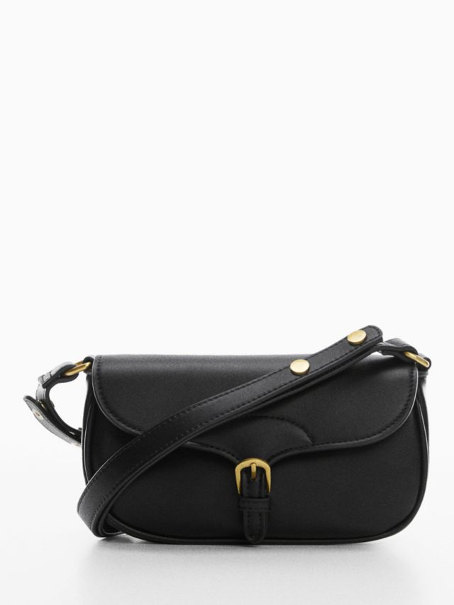 Mango Lua Buckle Shoulder Bag, Black, One Size