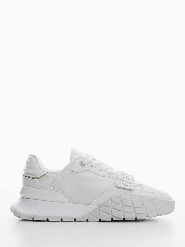 Mango Respi Lace-Up Trainers, White