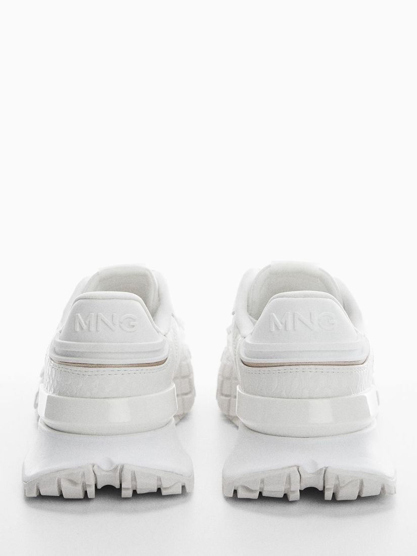 Mango Respi Lace-Up Trainers, White, 5